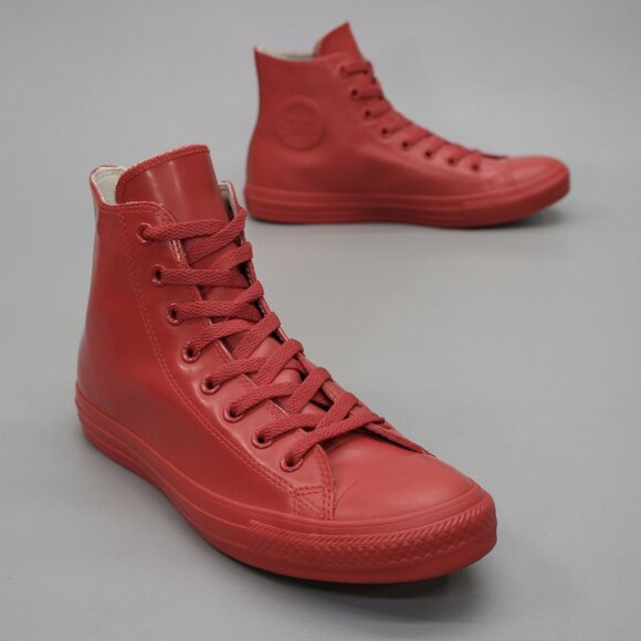 Converse Men's 9.5/Ladies 11 Red Rubber Waterproof Rain Shoes Sneakers - 144744C - Picture 1 of 12